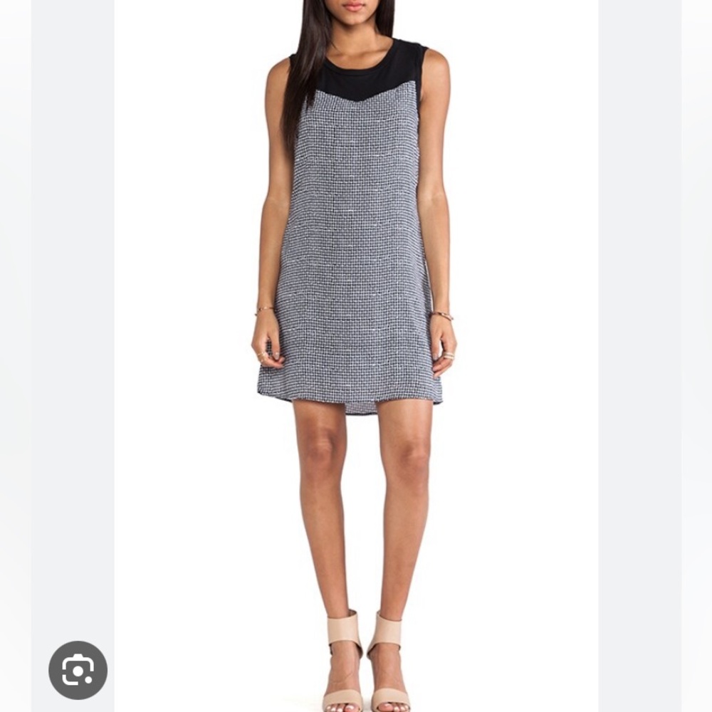 Splendid Black And White Basket Weave T-shirt Dress